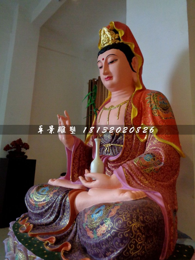 觀世音菩薩雕塑，玻璃鋼佛像
