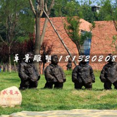 公園小孩銅雕，小品銅雕