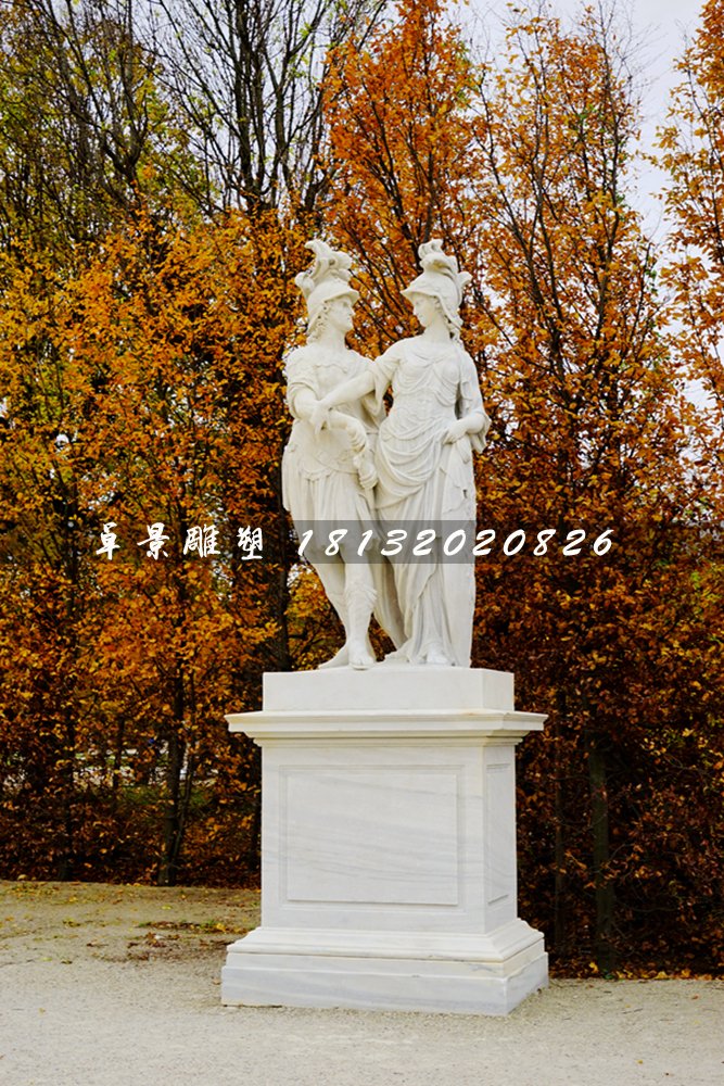 西方人物石雕，漢白玉景觀石雕