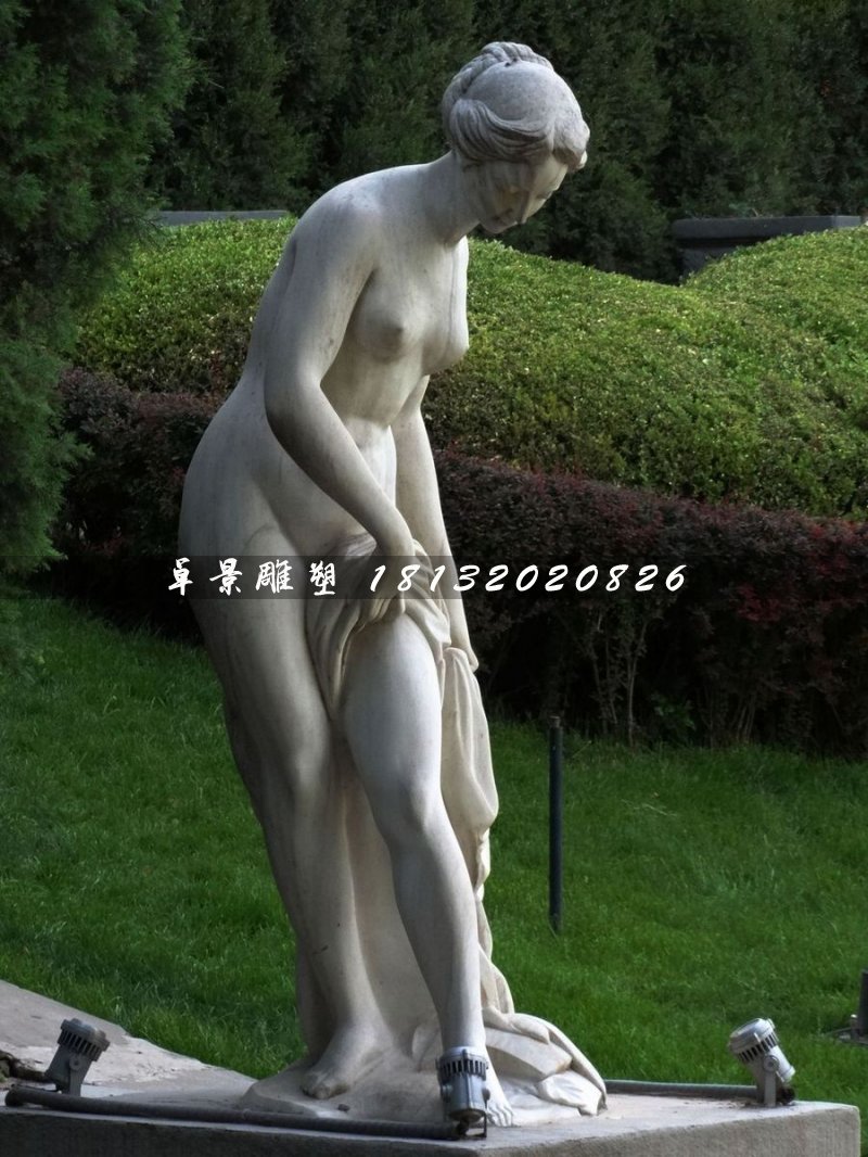 西方美女石雕，沐浴石雕 (2)