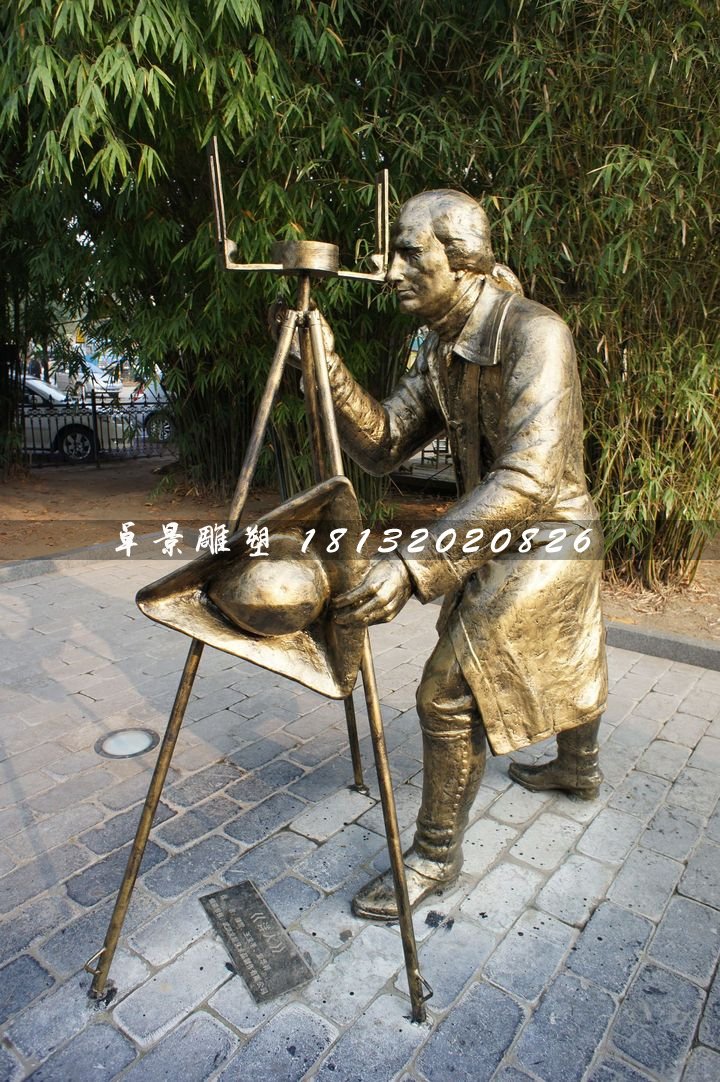 洋人銅雕，街頭景觀雕塑