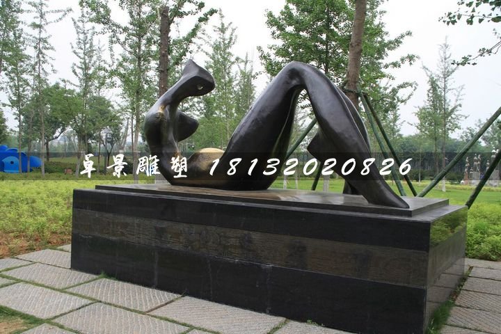 抽象人物銅雕，公園雕塑