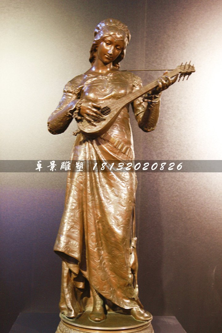 西方美女銅雕，公園人物銅雕 (1)