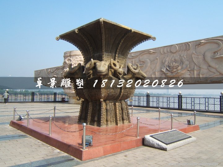 四羊方尊銅雕，廣場銅雕 (2)
