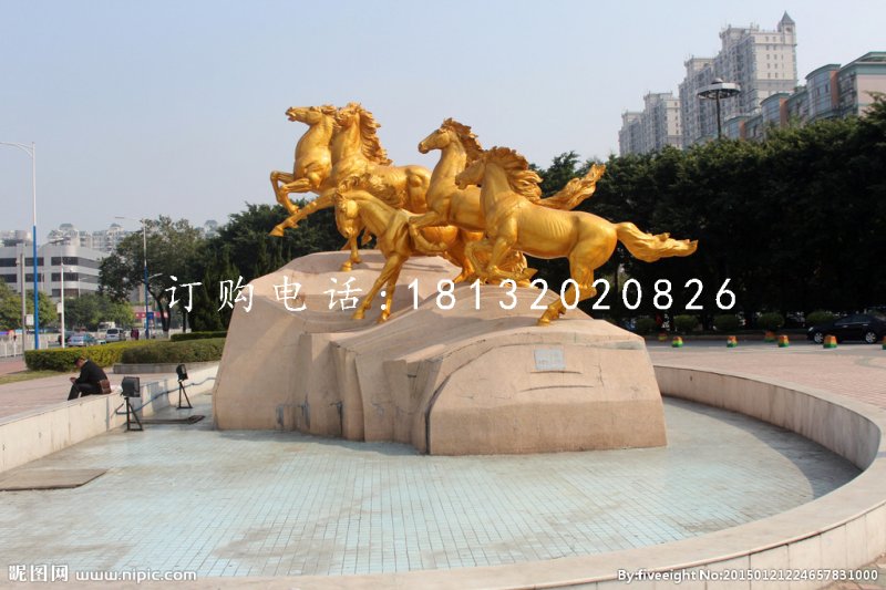 奔騰的馬銅雕,廣場(chǎng)銅馬雕塑 (1)