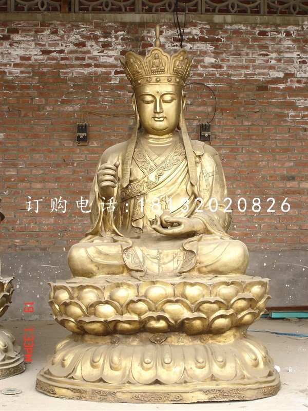 黃銅佛像雕塑，地藏王銅雕 (1)
