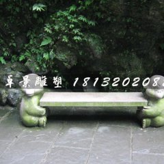 小猴造型長椅石雕，公園石椅子