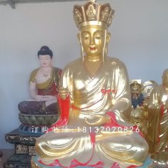 地藏王銅雕，彩繪地藏菩薩銅雕