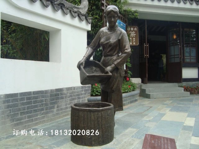 采茶銅雕，廣場(chǎng)采茶小品銅雕 (5)