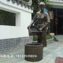采茶銅雕，廣場(chǎng)采茶小品雕塑