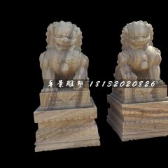 北京獅石雕，廣場動物石雕
