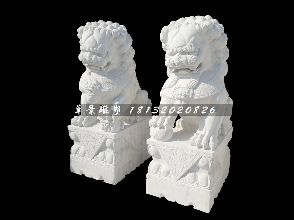 北京獅石雕，漢白玉獅子 (2)