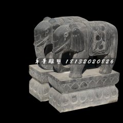 大象石雕，青石動(dòng)物雕塑