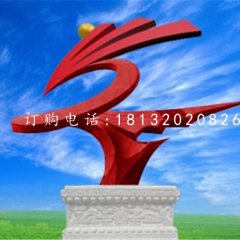不銹鋼展翅雕塑，企業(yè)抽象雕塑
