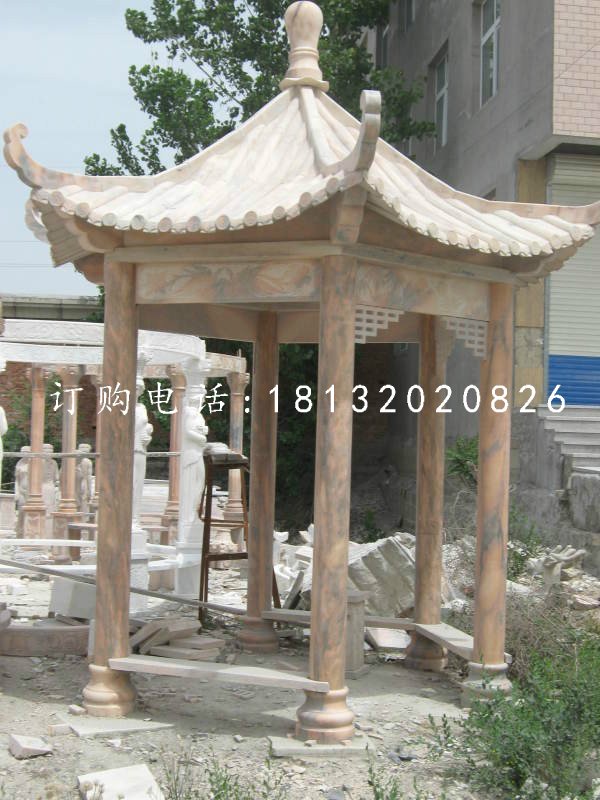 涼亭石雕，大理石涼亭雕塑 (3)