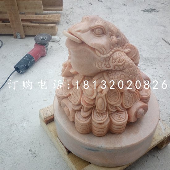 晚霞紅金蟾，招財金蟾石雕 (3)