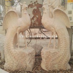 晚霞紅孔雀石雕，公園動(dòng)物景觀石雕