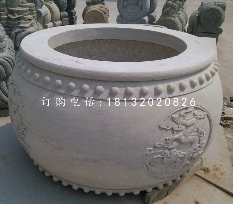 圓形水缸，大理石水缸