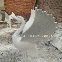 漢白玉丹頂鶴，仙鶴石雕