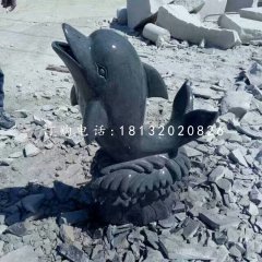 青石海豚石雕，動(dòng)物石雕