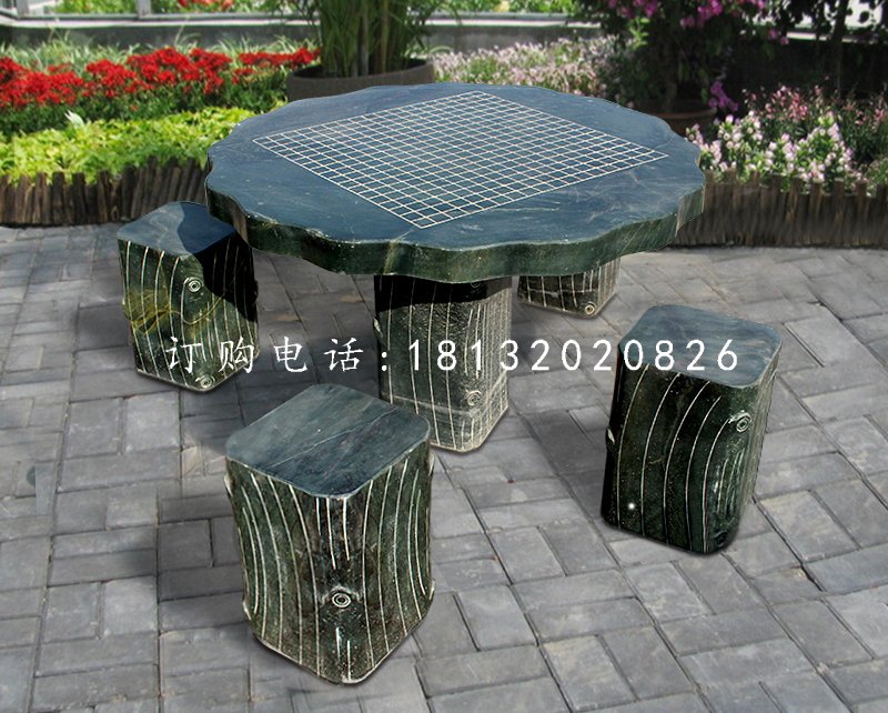 石桌椅，公園下棋桌子石雕