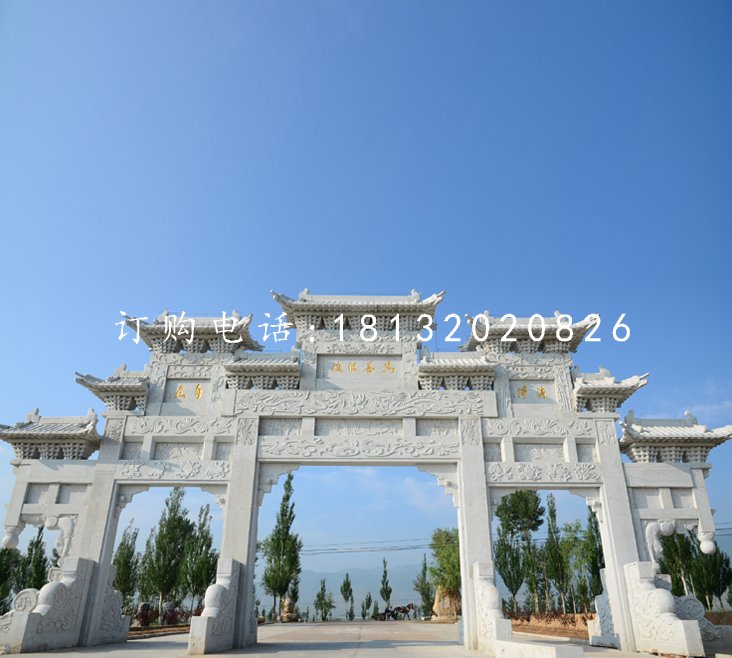 大型石牌坊，道路牌坊石雕