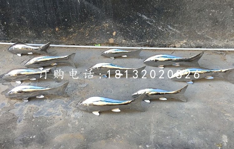 小魚雕塑，不銹鋼動(dòng)物雕塑 (3)
