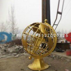 校園地球儀雕塑，不銹鋼景觀雕塑