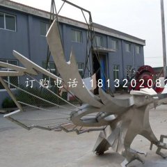 雄鷹展翅雕塑，不銹鋼抽象老鷹