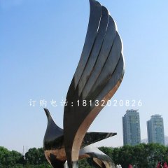展翅鴿子雕塑，不銹鋼廣場雕塑