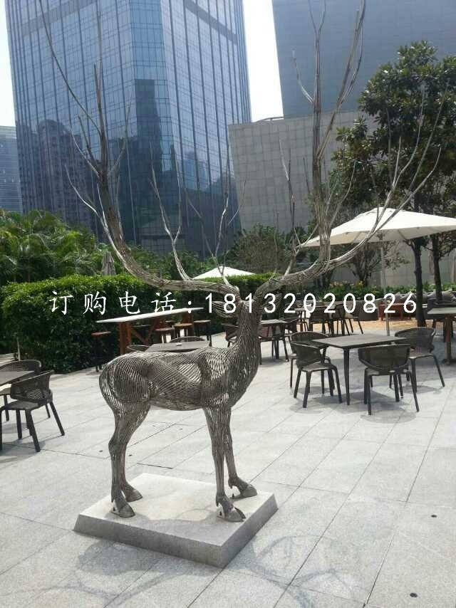 馴鹿雕塑，不銹鋼創(chuàng)意動物雕塑