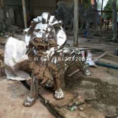 西洋獅雕塑，不銹鋼動(dòng)物雕塑