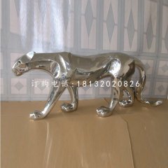 不銹鋼豹子，動(dòng)物雕塑