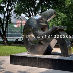 不銹鋼讀書雕塑，校園抽象人物雕塑