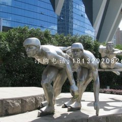 不銹鋼滑冰雕塑，不銹鋼運(yùn)動(dòng)員雕塑