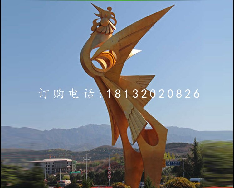 鳳凰雕塑，廣場(chǎng)不銹鋼雕塑