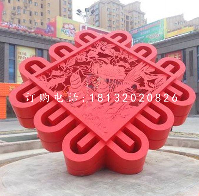 不銹鋼景觀雕塑，中國結(jié)雕塑