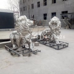 不銹鋼西洋獅，歐式獅子雕塑