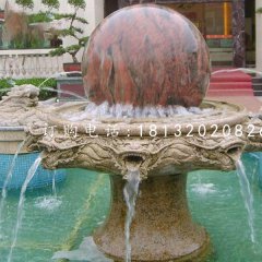 風(fēng)水球噴泉石雕，小區(qū)景觀石雕