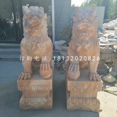 麒麟石雕，戲球麒麟石雕