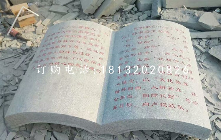 景觀石雕，校園書籍雕塑 (1)
