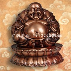 大肚彌勒佛，鑄銅佛像