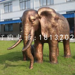 大象銅雕，公園動(dòng)物雕塑
