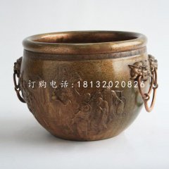 水缸雕塑，仿古銅水缸