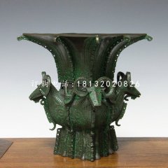 四羊方尊銅雕，仿古青銅雕塑