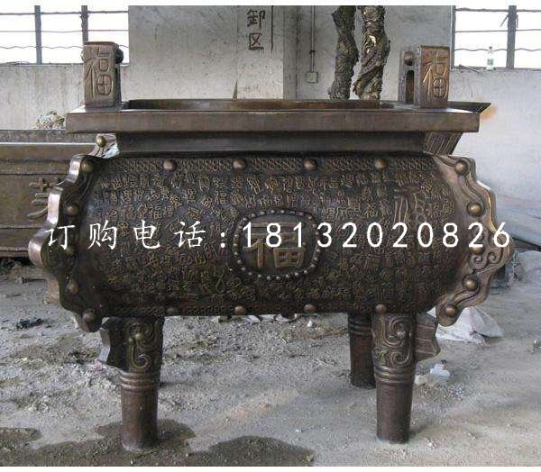 四足鼎銅雕，黃銅鼎雕塑