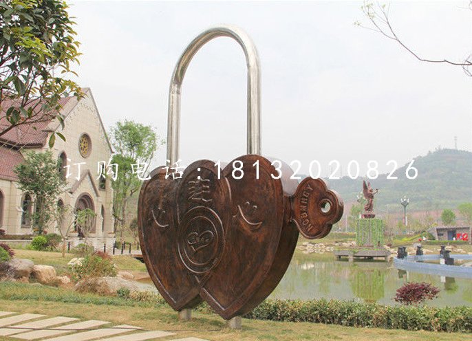 同心鎖銅雕，公園景觀銅雕