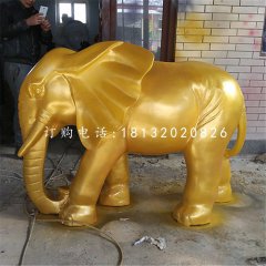噴漆小象雕塑，玻璃鋼象