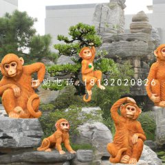 小猴子雕塑，玻璃鋼動物