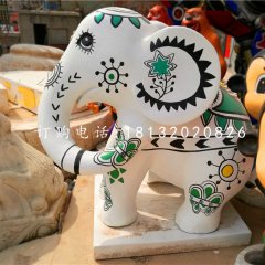 彩繪小象雕塑，商場(chǎng)景觀雕塑